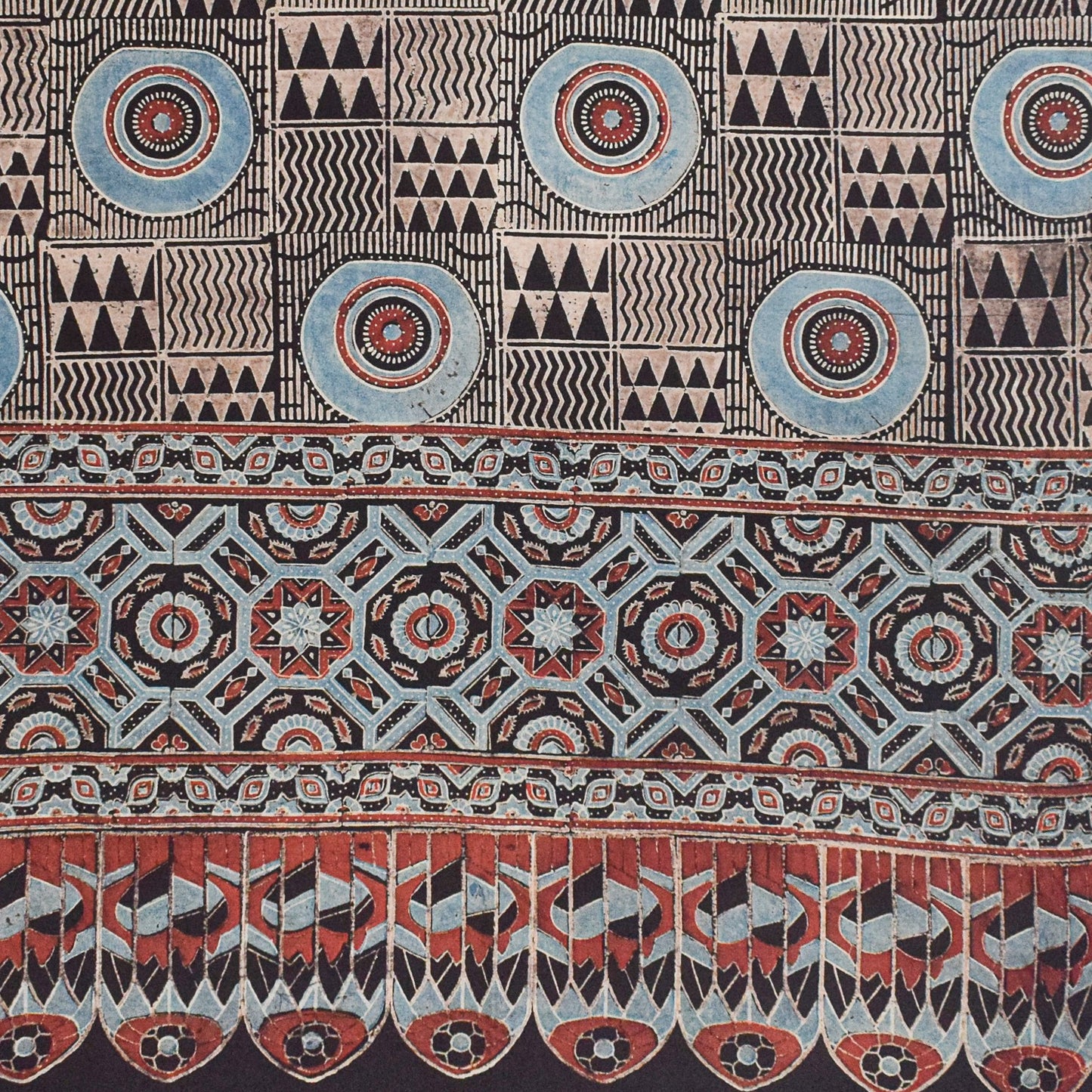 Ajrakh Cotton Natural Dye Hand Block Print Kurta-Dupatta (Two Piece Set) with Full Ajrakh Heavy Dupatta - 2.5 Mt Top - SKU : RM10302H