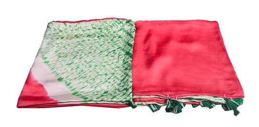 Plain Dyeing Modal Silk Shibori Kurta-Dupatta (Two Piece Set) with Tassels - 2.5 Mt Top - SKU : AI26904F