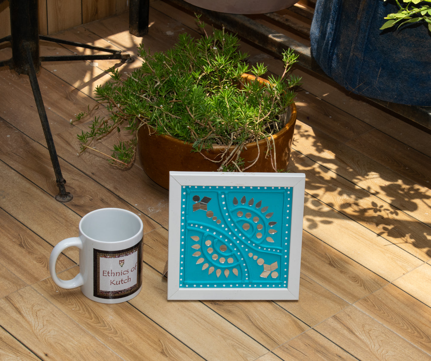 Lippan Kam (Mud Mirrorwork) - Hand Crafted Ethnic Wall Decor - SKU : 0304