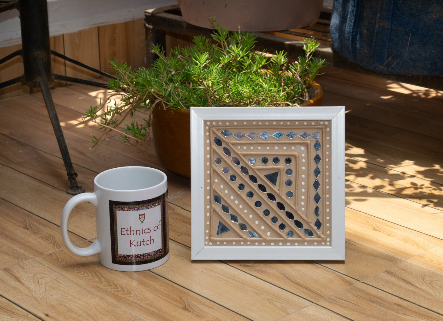 Lippan Kam (Mud Mirrorwork) - Hand Crafted Ethnic Wall Decor - SKU : 0301