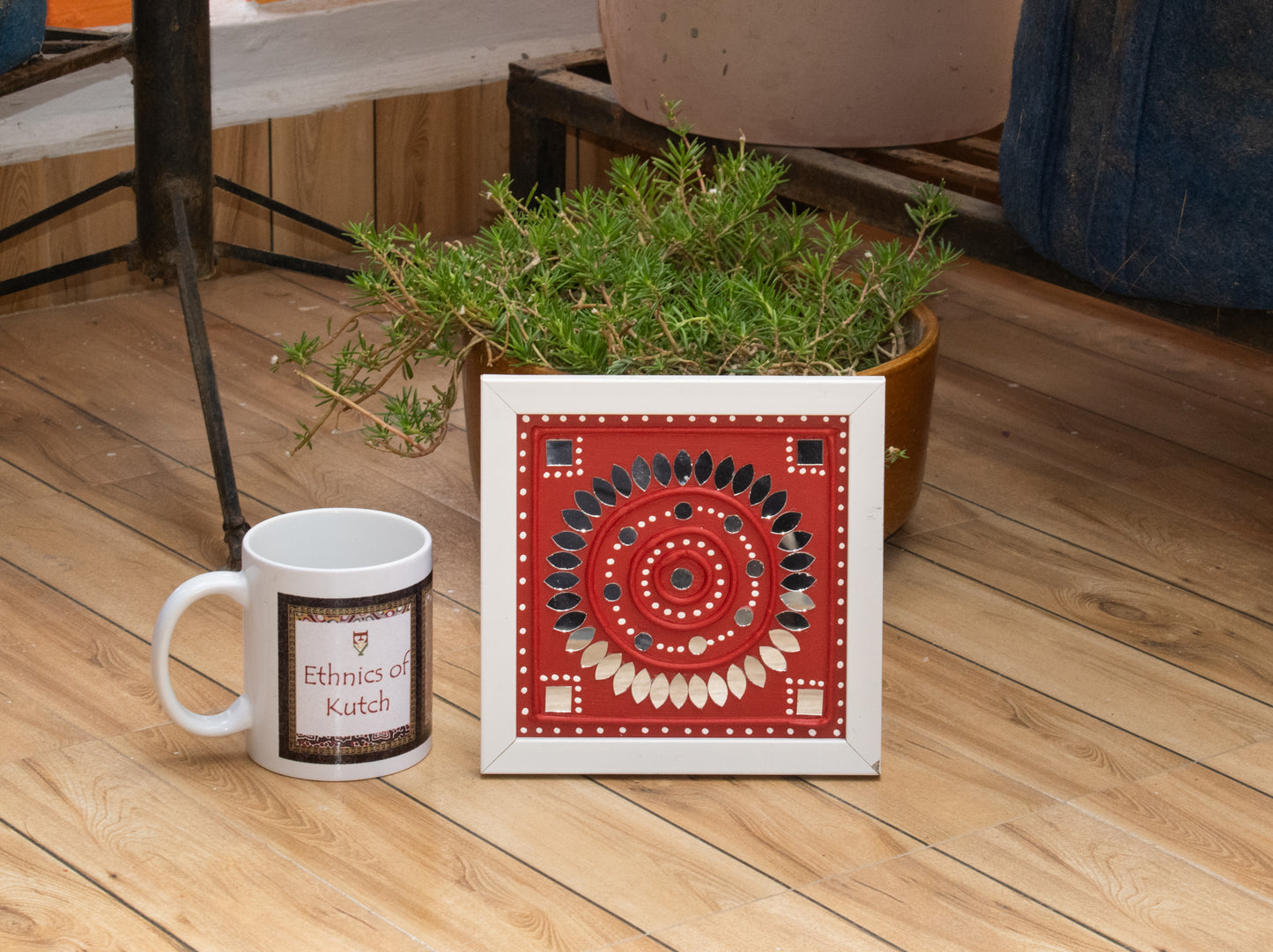 Lippan Kam (Mud Mirrorwork) - Hand Crafted Ethnic Wall Decor - SKU : 0293