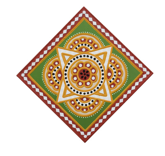 Lippan Kam (Mud Mirrorwork) - Hand Crafted Ethnic Wall Decor - SKU : 0372