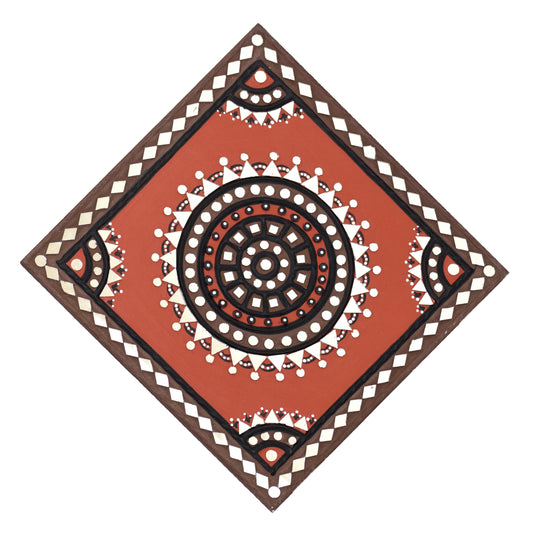 Lippan Kam (Mud Mirrorwork) - Hand Crafted Ethnic Wall Decor - SKU : 0369