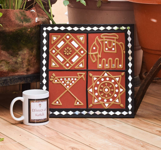 Lippan Kam (Mud Mirrorwork) - Hand Crafted Ethnic Wall Decor - SKU : 0324