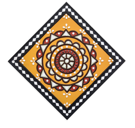 Lippan Kam (Mud Mirrorwork) - Hand Crafted Ethnic Wall Decor - SKU : 0309