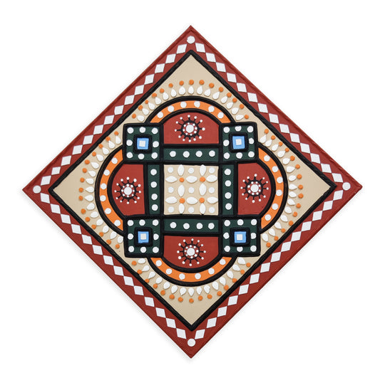 Lippan Kam (Mud Mirrorwork) - Hand Crafted Ethnic Wall Decor - SKU : 0307