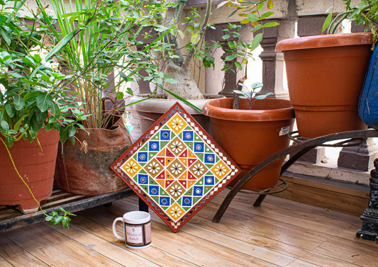 Lippan Kam (Mud Mirrorwork) - Hand Crafted Ethnic Wall Decor - SKU : 0357