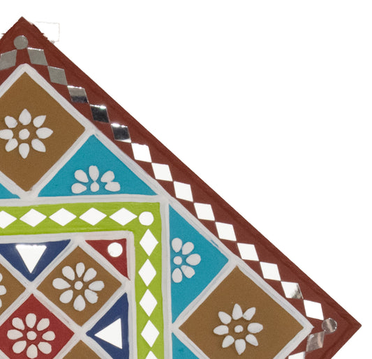 Lippan Kam (Mud Mirrorwork) - Hand Crafted Ethnic Wall Decor - SKU : 0355