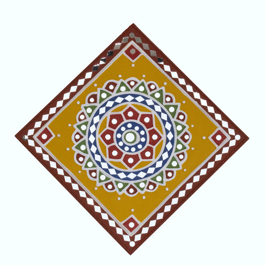 Lippan Kam (Mud Mirrorwork) - Hand Crafted Ethnic Wall Decor - SKU : 0354