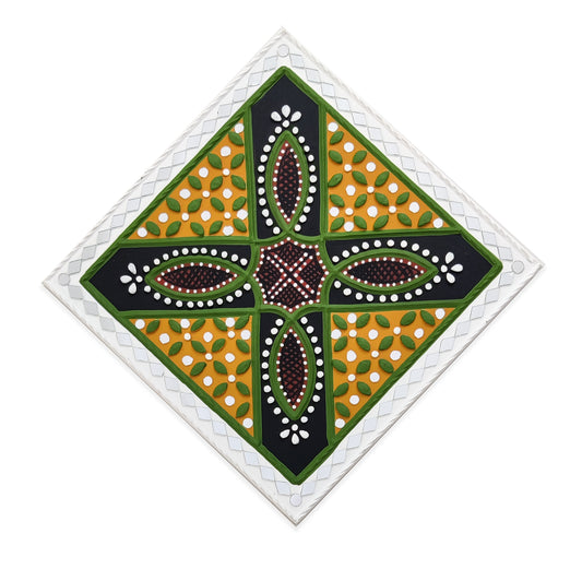 Lippan Kam (Mud Mirrorwork) - Hand Crafted Ethnic Wall Decor - SKU : 0352