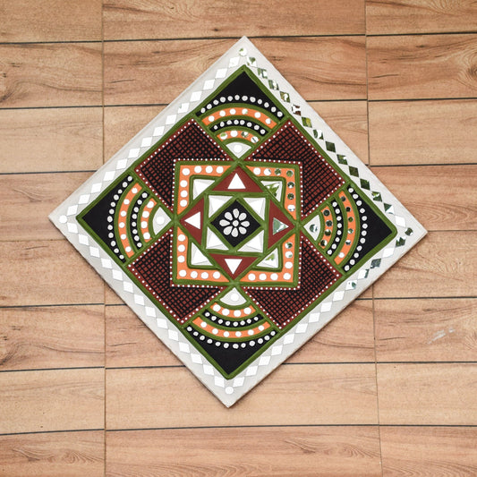 Lippan Kam (Mud Mirrorwork) - Hand Crafted Ethnic Wall Decor - SKU : 0323