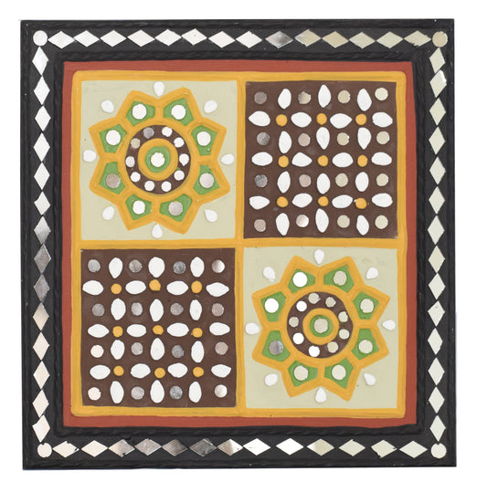 Lippan Kam (Mud Mirrorwork) - Hand Crafted Ethnic Wall Decor - SKU : 0349