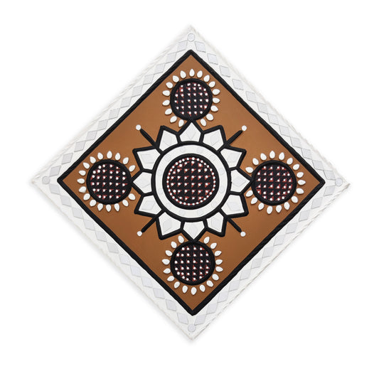 Lippan Kam (Mud Mirrorwork) - Hand Crafted Ethnic Wall Decor - SKU : 0348