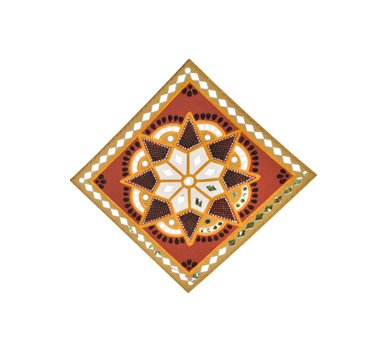 Lippan Kam (Mud Mirrorwork) - Hand Crafted Ethnic Wall Decor - SKU : 0322