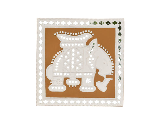 Lippan Kam (Mud Mirrorwork) - Hand Crafted Ethnic Wall Decor - SKU : 0320