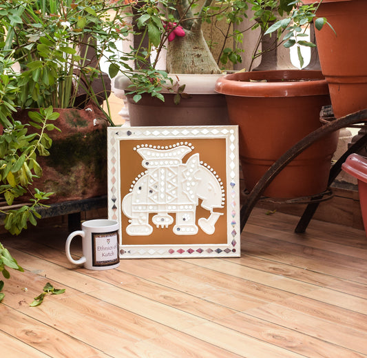 Lippan Kam (Mud Mirrorwork) - Hand Crafted Ethnic Wall Decor - SKU : 0320