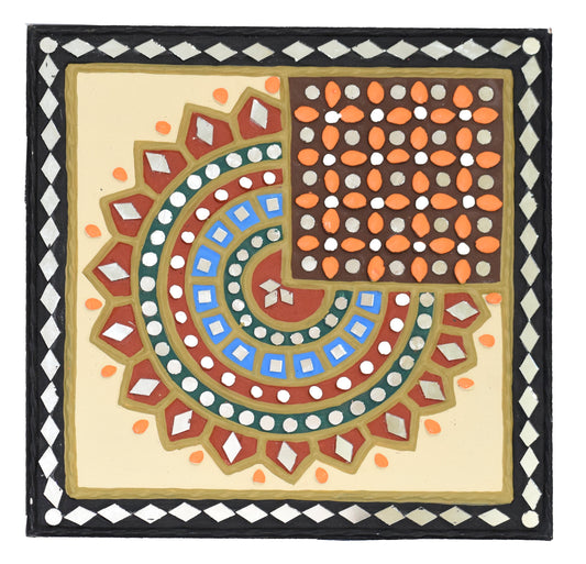Lippan Kam (Mud Mirrorwork) - Hand Crafted Ethnic Wall Decor - SKU : 0346
