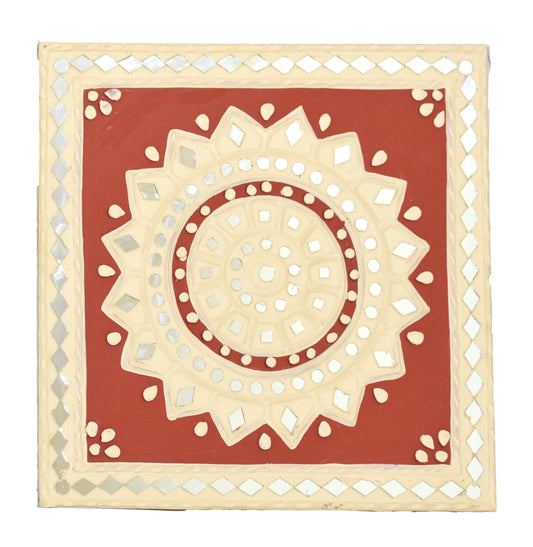 Lippan Kam (Mud Mirrorwork) - Hand Crafted Ethnic Wall Decor - SKU : 0311