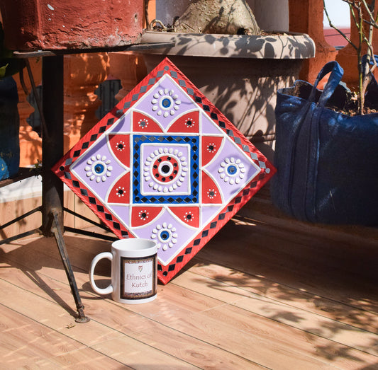 Lippan Kam (Mud Mirrorwork) - Hand Crafted Ethnic Wall Decor - SKU : 0285