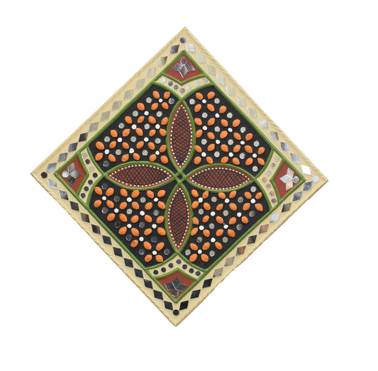 Lippan Kam (Mud Mirrorwork) - Hand Crafted Ethnic Wall Decor - SKU : 0284