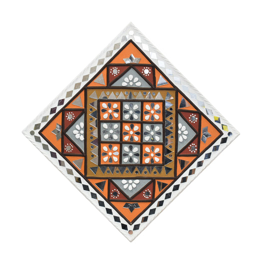 Lippan Kam (Mud Mirrorwork) - Hand Crafted Ethnic Wall Decor - SKU : 0283