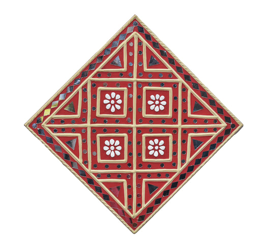 Lippan Kam (Mud Mirrorwork) - Hand Crafted Ethnic Wall Decor - SKU : 0281
