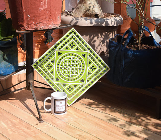 Lippan Kam (Mud Mirrorwork) - Hand Crafted Ethnic Wall Decor - SKU : 0280