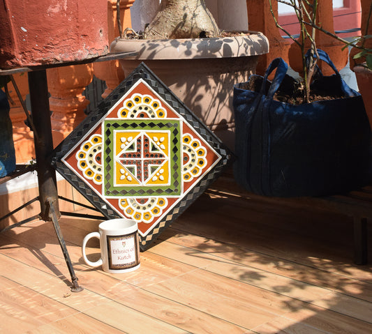 Lippan Kam (Mud Mirrorwork) - Hand Crafted Ethnic Wall Decor - SKU : 0279