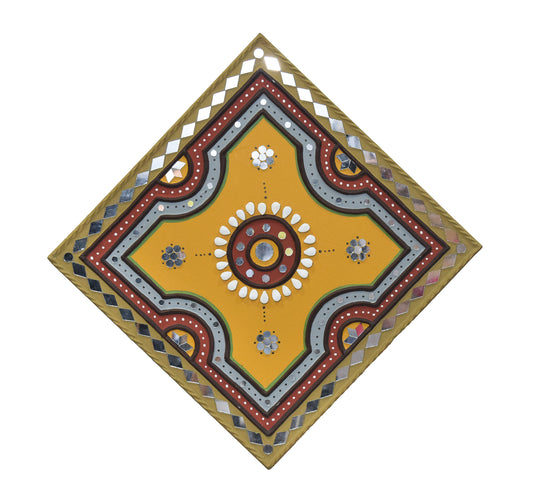 Lippan Kam (Mud Mirrorwork) - Hand Crafted Ethnic Wall Decor - SKU : 0278