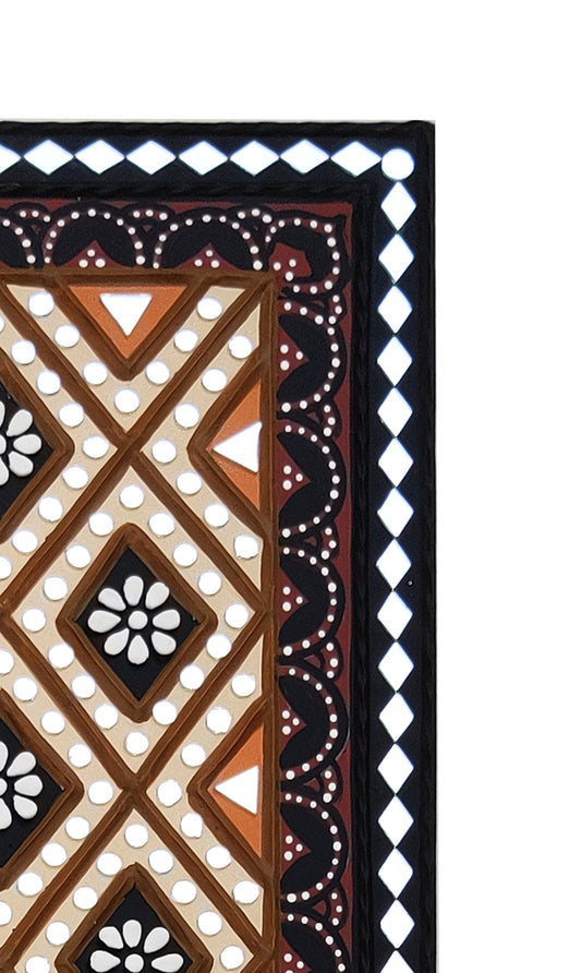 Lippan Kam (Mud Mirrorwork) - Hand Crafted Ethnic Wall Decor - SKU : 0368