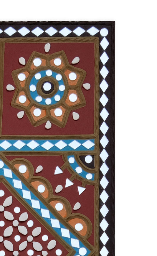 Lippan Kam (Mud Mirrorwork) - Hand Crafted Ethnic Wall Decor - SKU : 0363