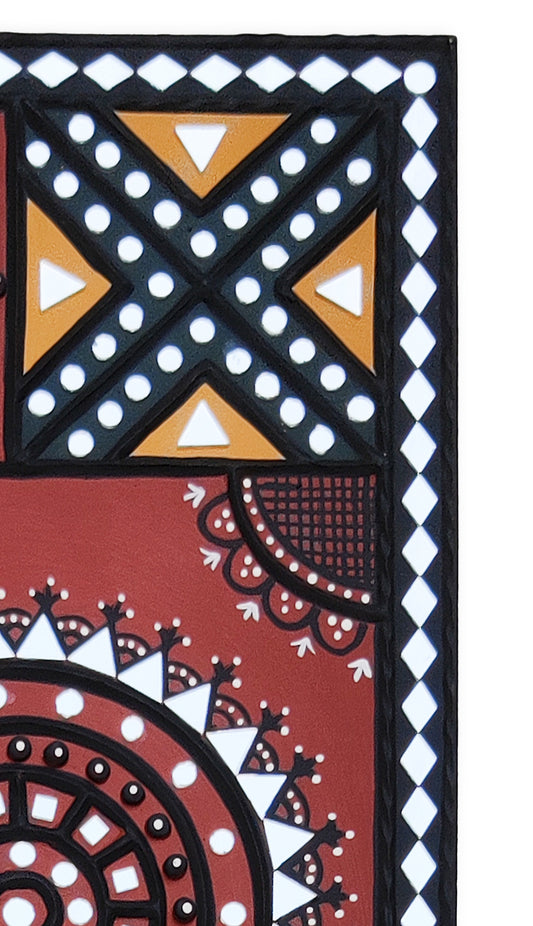 Lippan Kam (Mud Mirrorwork) - Hand Crafted Ethnic Wall Decor - SKU : 0362