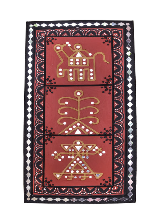 Lippan Kam (Mud Mirrorwork) - Hand Crafted Ethnic Wall Decor - SKU : 0318