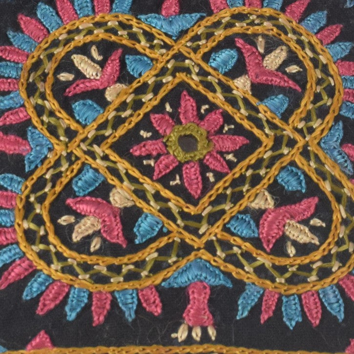 Ahir Work Pure Leather Leathercraft Hand Made Hand Embroidery Mobile Cover - 21 cms Height x - SKU : AB31A01D