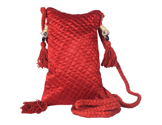 Ajrakh Mashru Silk Screen Print Hand Printed Mobile Cover - 19 cms Height x - SKU : AB23201K