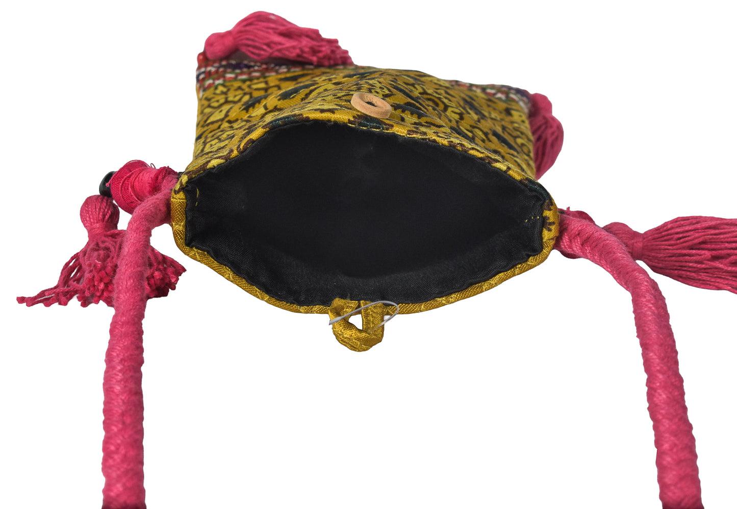 Ajrakh Mashru Silk Screen Print Hand Printed Mobile Cover - 19 cms Height x - SKU : AB14203A