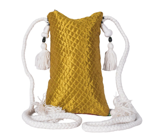 Ajrakh Mashru Silk Screen Print Hand Printed Mobile Cover - 19 cms Height x - SKU : AB23201D