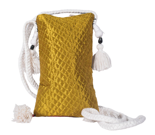 Ajrakh Mashru Silk Screen Print Hand Printed Mobile Cover - 19 cms Height x - SKU : AB23201E