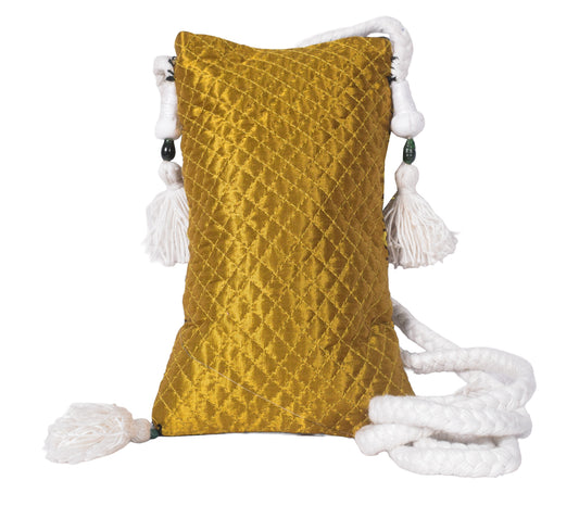 Ajrakh Mashru Silk Screen Print Hand Printed Mobile Cover - 19 cms Height x - SKU : AB23201J