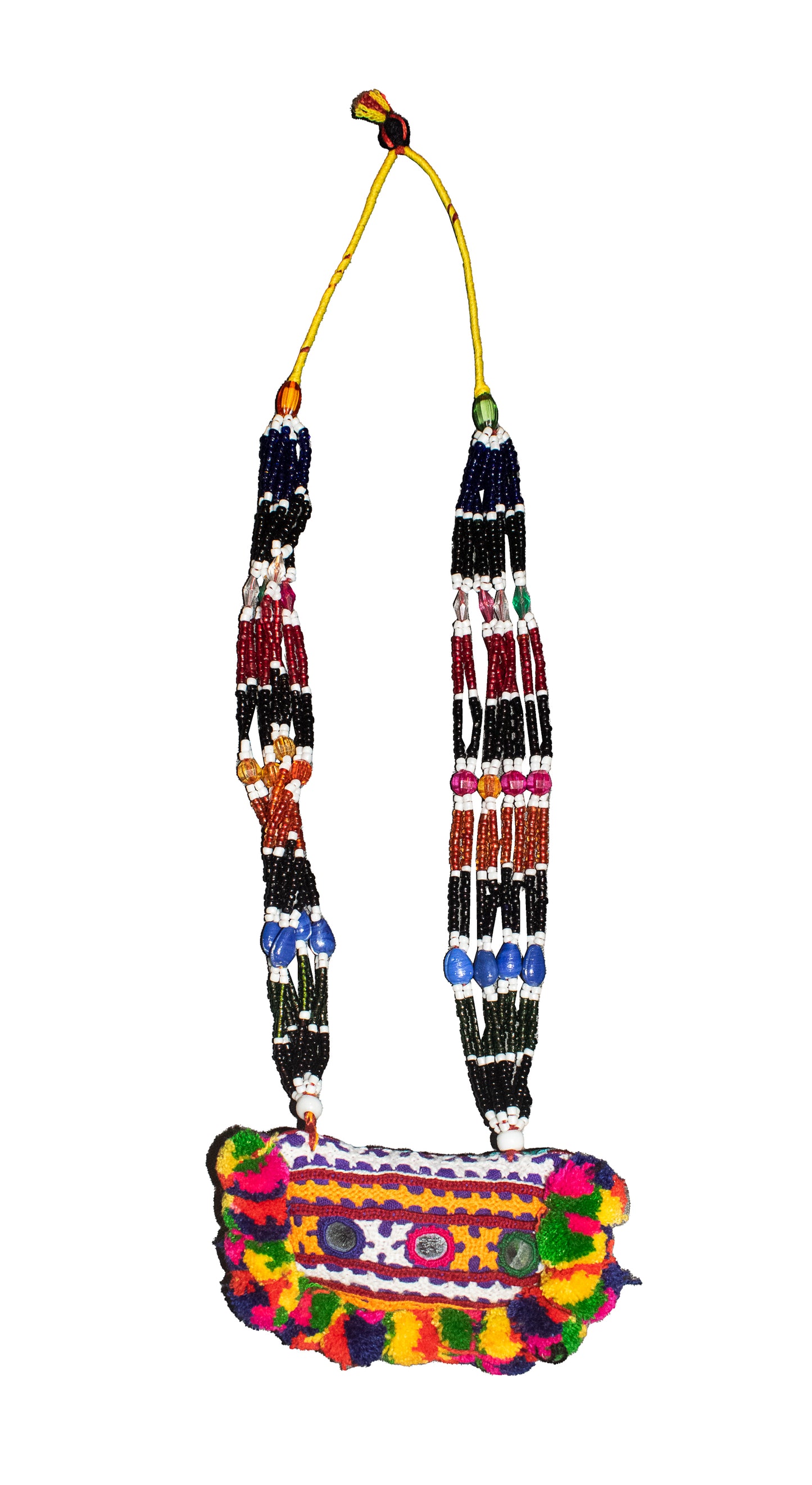 Ahir Work Moti Hand Embroidered Mirror Work Neck Lace - 45 cms Length - SKU : MD18907N