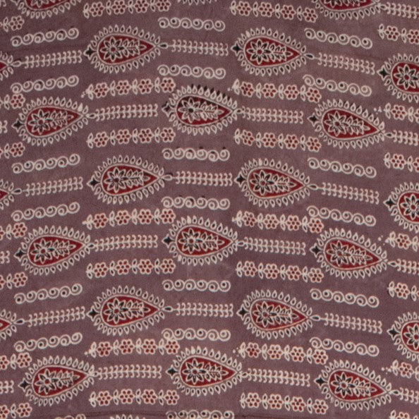 Ajrakh Modal Silk Natural Dye Hand Block Print Saree with Blouse Piece - 5.5 Mtr Length - SKU : AI18801Q