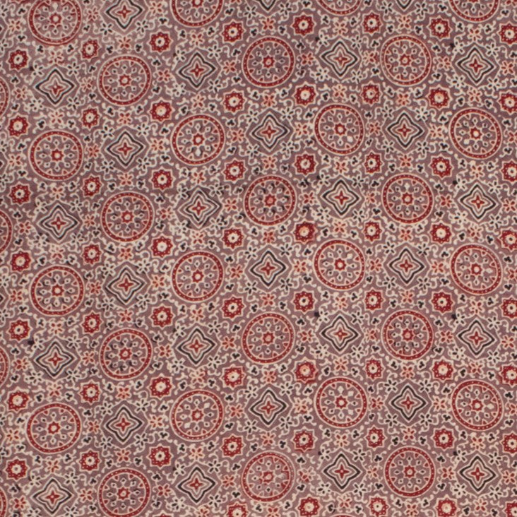 Ajrakh Modal Silk Natural Dye Hand Block Print Saree with Blouse Piece - 5.5 Mtr Length - SKU : AI1880AK