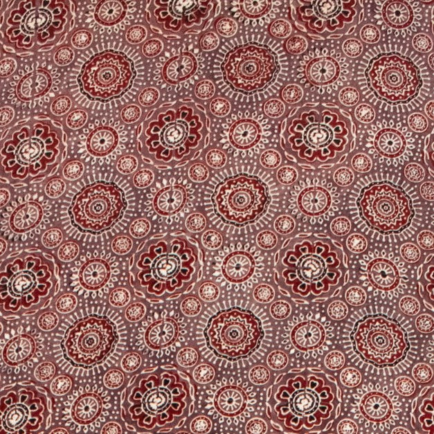 Ajrakh Modal Silk Natural Dye Hand Block Print Saree with Blouse Piece - 5.5 Mtr Length - SKU : AI1880AU
