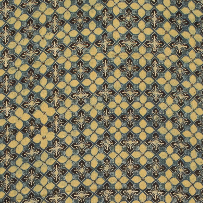 Ajrakh Modal Silk Natural Dye Hand Block Print Saree 5.5 Mtr Length + 0.85 Mtr Blouse Piece - SKU : ID2460AZ