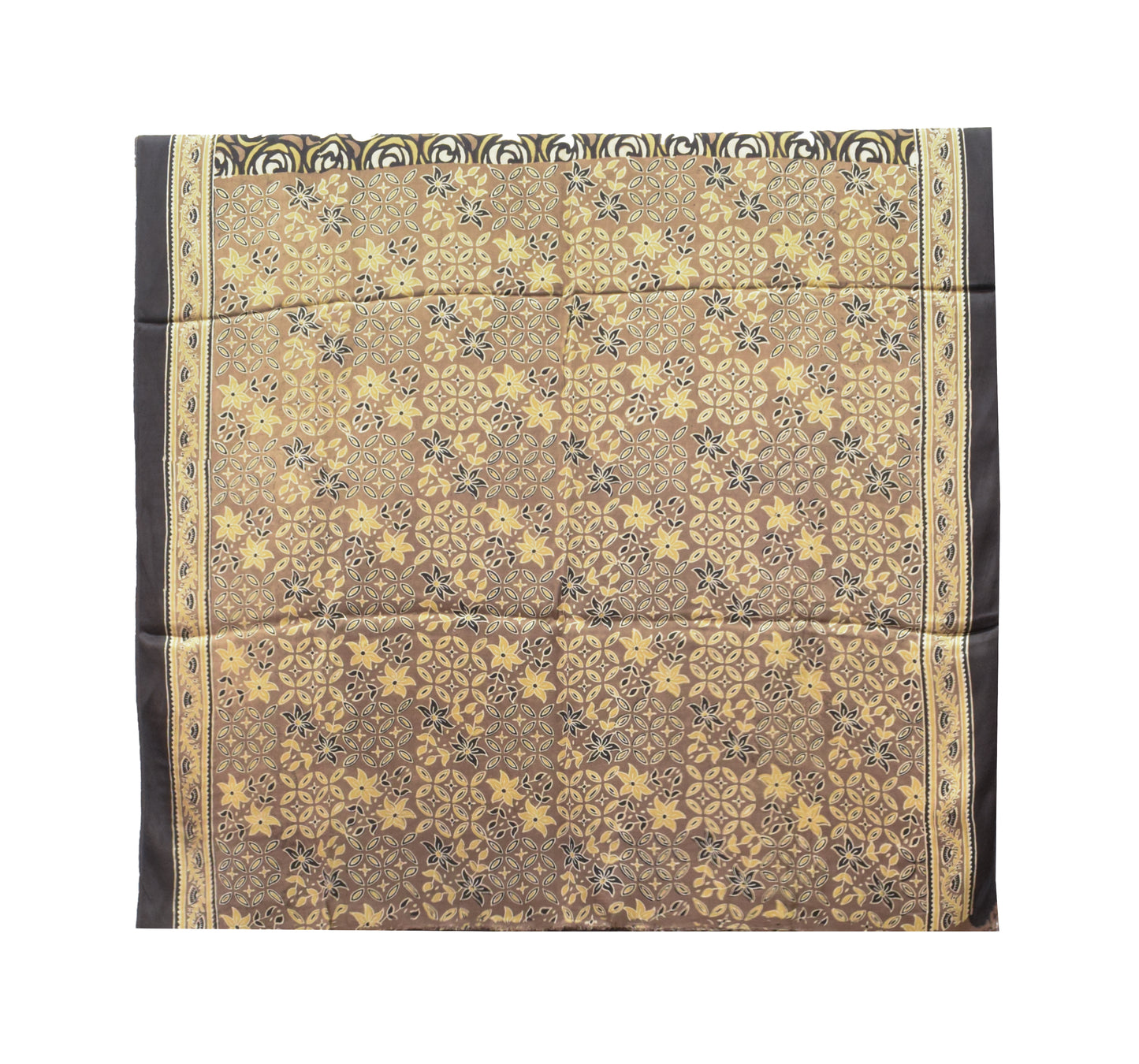 Ajrakh Modal Silk Natural Dye Hand Block Print Saree with Ajrakh Blouse Piece - 6 Mtr Length    -  SKU : ID02201Y
