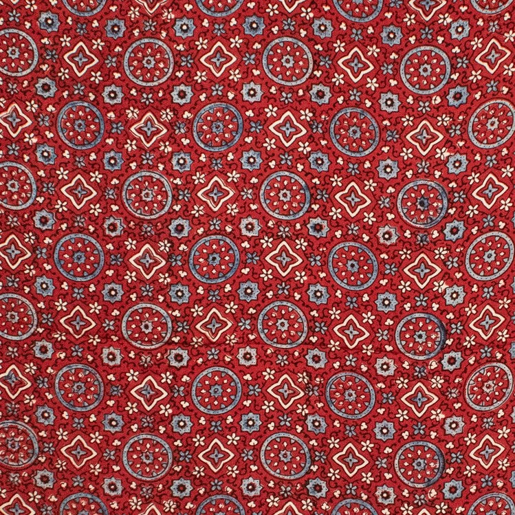 Ajrakh Modal Silk Natural Dye Hand Block Print Saree with Blouse Piece - 5.5 Mtr Length - SKU : AI1880AR