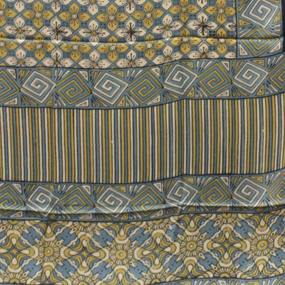 Ajrakh Modal Silk Natural Dye Hand Block Print Saree with Ajrakh Blouse Piece - 6 Mtr Length    -  SKU : ID02201S