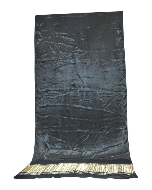 Plain Dyeing Modal Silk Golden Border Saree - 5.5 Mtr Length + 0.85 Mtr Blouse Piece - SKU : 0071