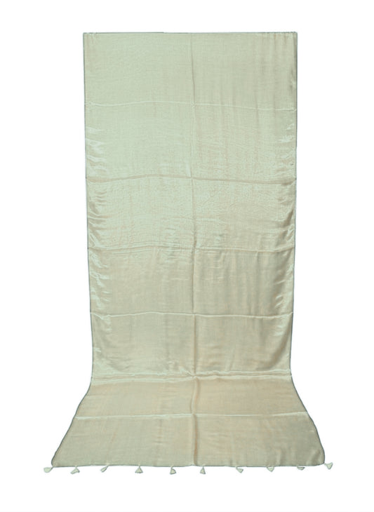 Plain Dyeing Modal Silk Saree with Tassels - With Blouse Piece - 5.5 Mtr Length - SKU : 0175-BGBG