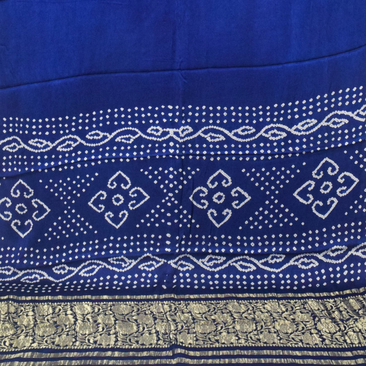 Plain Dyeing Modal Silk Bandhej Pallu Saree Nakshi Border with Blouse Piece - 5.5 Mtr Length - SKU : ZD27708A